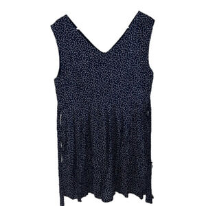 NWT size XL SM Wardobe navy floral V-neck dress with adjustable waist belt